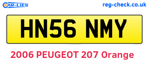 HN56NMY are the vehicle registration plates.
