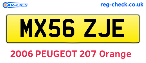 MX56ZJE are the vehicle registration plates.