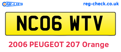NC06WTV are the vehicle registration plates.