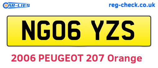 NG06YZS are the vehicle registration plates.