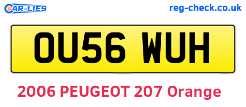 OU56WUH are the vehicle registration plates.