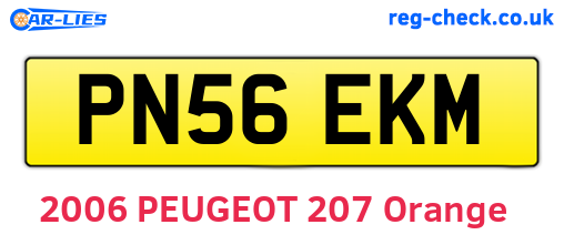 PN56EKM are the vehicle registration plates.