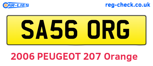 SA56ORG are the vehicle registration plates.