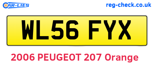 WL56FYX are the vehicle registration plates.