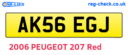 AK56EGJ are the vehicle registration plates.