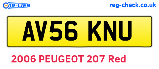 AV56KNU are the vehicle registration plates.
