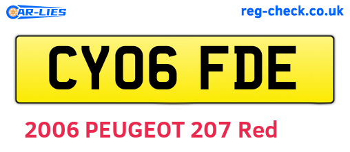 CY06FDE are the vehicle registration plates.