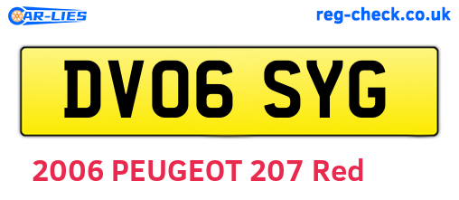 DV06SYG are the vehicle registration plates.