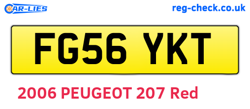 FG56YKT are the vehicle registration plates.