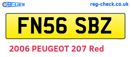 FN56SBZ are the vehicle registration plates.