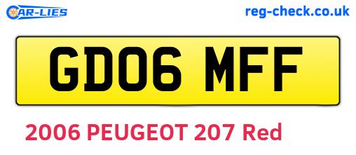GD06MFF are the vehicle registration plates.
