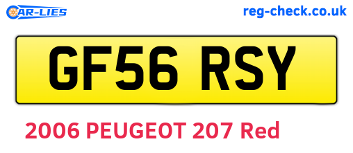 GF56RSY are the vehicle registration plates.