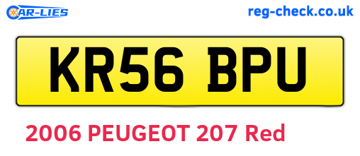 KR56BPU are the vehicle registration plates.