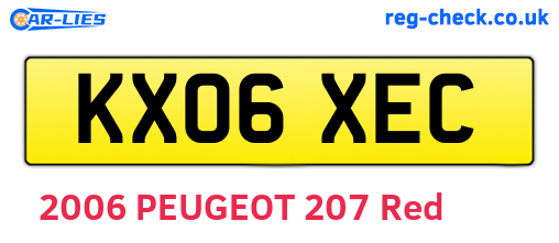KX06XEC are the vehicle registration plates.
