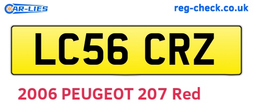 LC56CRZ are the vehicle registration plates.