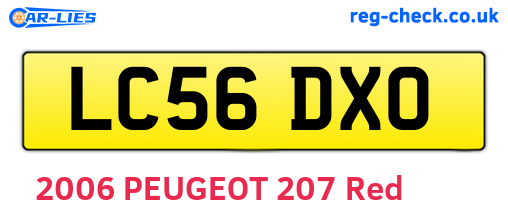 LC56DXO are the vehicle registration plates.