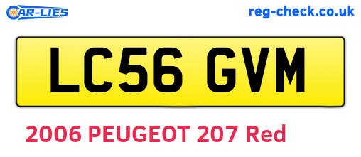 LC56GVM are the vehicle registration plates.
