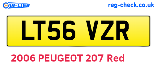 LT56VZR are the vehicle registration plates.