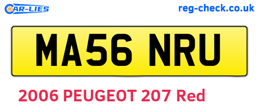 MA56NRU are the vehicle registration plates.