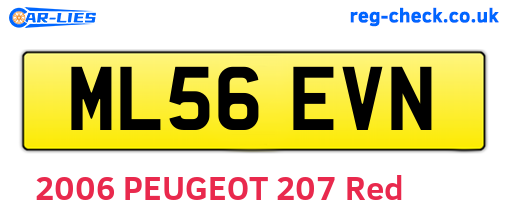 ML56EVN are the vehicle registration plates.