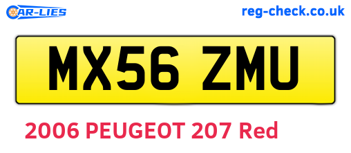MX56ZMU are the vehicle registration plates.
