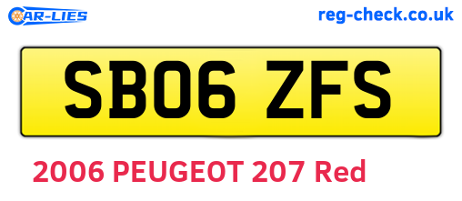 SB06ZFS are the vehicle registration plates.