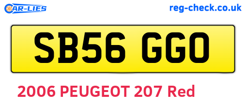 SB56GGO are the vehicle registration plates.
