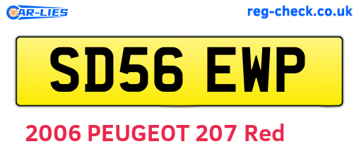 SD56EWP are the vehicle registration plates.