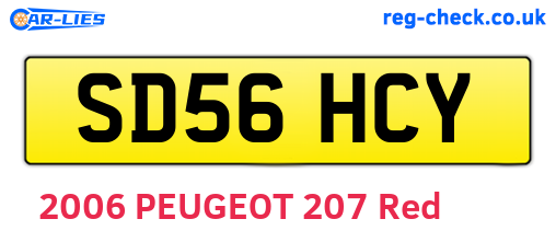 SD56HCY are the vehicle registration plates.