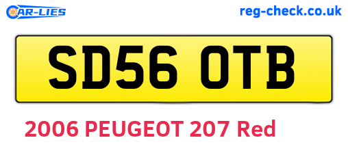 SD56OTB are the vehicle registration plates.