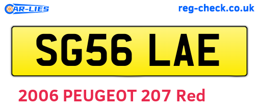 SG56LAE are the vehicle registration plates.