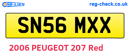 SN56MXX are the vehicle registration plates.