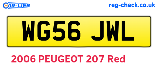 WG56JWL are the vehicle registration plates.