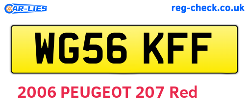 WG56KFF are the vehicle registration plates.
