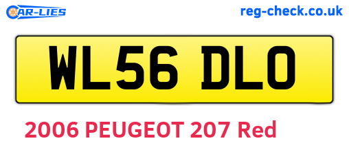 WL56DLO are the vehicle registration plates.