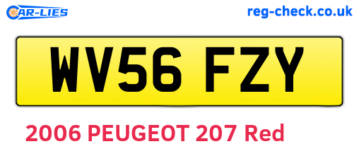 WV56FZY are the vehicle registration plates.