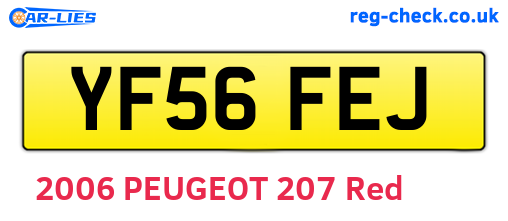 YF56FEJ are the vehicle registration plates.