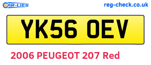 YK56OEV are the vehicle registration plates.