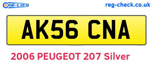 AK56CNA are the vehicle registration plates.