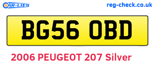 BG56OBD are the vehicle registration plates.