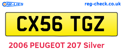 CX56TGZ are the vehicle registration plates.