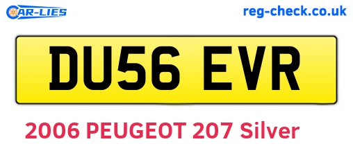 DU56EVR are the vehicle registration plates.