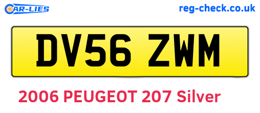 DV56ZWM are the vehicle registration plates.