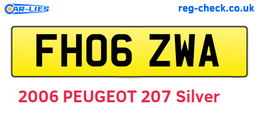 FH06ZWA are the vehicle registration plates.