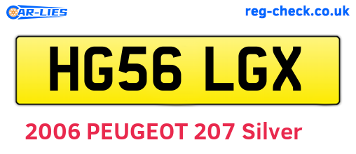 HG56LGX are the vehicle registration plates.