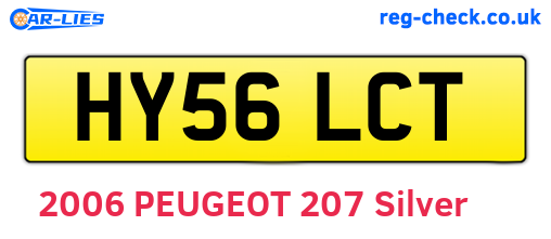 HY56LCT are the vehicle registration plates.