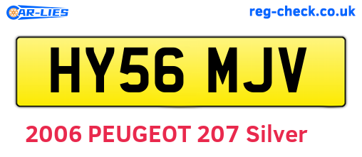 HY56MJV are the vehicle registration plates.