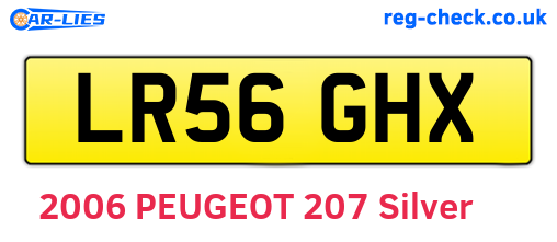LR56GHX are the vehicle registration plates.