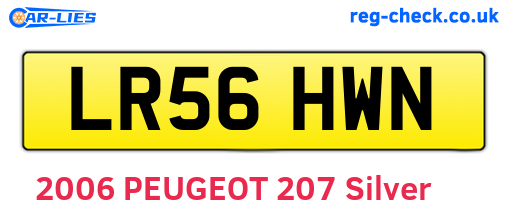 LR56HWN are the vehicle registration plates.