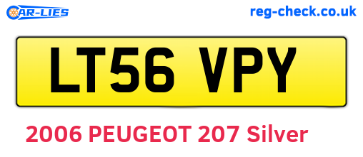 LT56VPY are the vehicle registration plates.
